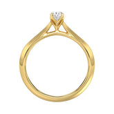 LADIES SOLITAIRE RING 1/2CT PEAR DIAMOND 18K YELLOW GOLD